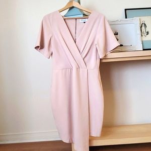 Closet London Dusty Pink Draped Sheath Dress